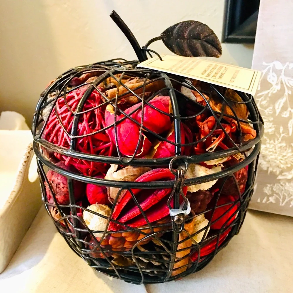 Apple potpourri wrought iron decor — clasp close to refill when needed -…